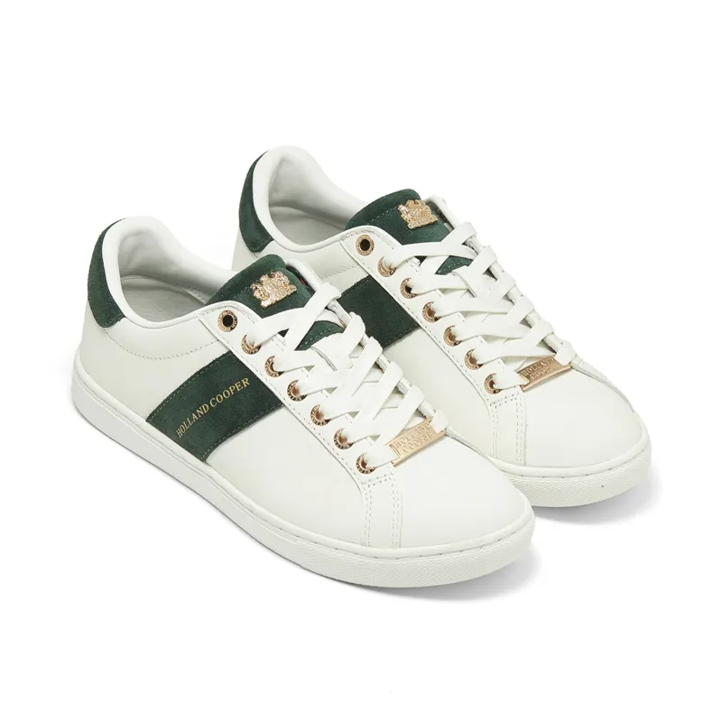 Holland Cooper Knightsbridge Court Trainer - White Racing Green